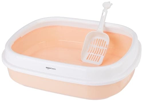 Amazon Basics Cat Litter Box Tray with Free Scooper