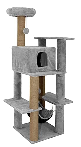Hiputee 55' Soft Fur Condo Activity Cat Tree