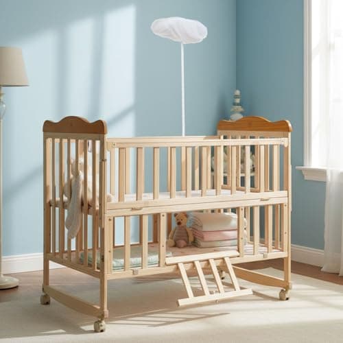 Mee Mee Premium Pine Wooden Baby Cot