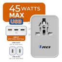 OREI 45W Universal Travel Adapter (3 USB-C + 2 USB-A) view 2