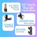Tygot 10″ Ring Light with 7ft Tripod view 3