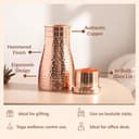 Indian Art Villa Pure Copper Bottle with Inbuilt Glass 950ml view 9