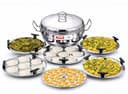 Vinod Stainless Steel Deluxe Multi Kadai with 6 Plates