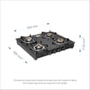 Glen 4 Burner Auto Ignition Glass Top view 3