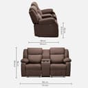 Duroflex Avalon Twin 2 Seater Fabric Manual Recliner Sofa view 2