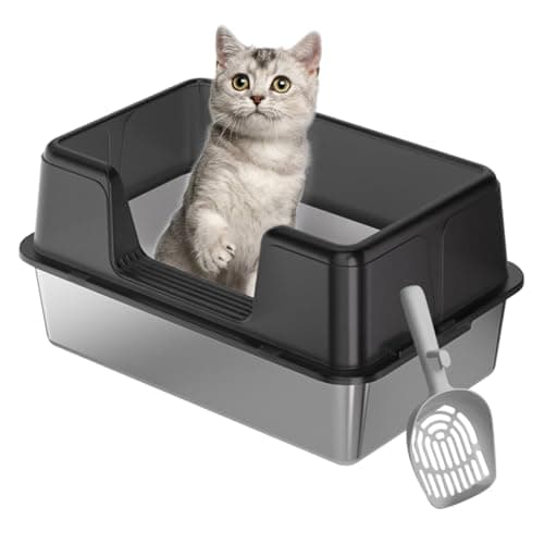 Qpets Stainless Steel Cat Litter Box