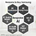 Samsung 9 kg AI EcoBubble Front Load (WW90DG5U24AXTL) view 3