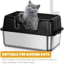 Qpets Stainless Steel Cat Litter Box view 7