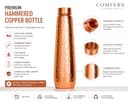 COMFERA Hammered Pure Copper Bottle 950ml view 2