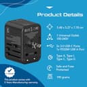 Ceptics 65W GaN Universal Travel Adapter (2 USB-C + 1 USB-A) view 6