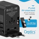 Ceptics 65W GaN Universal Travel Adapter (2 USB-C + 1 USB-A) view 5