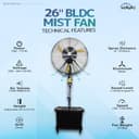 HAVAI 26 inch BLDC Mist Fan with Adjustable Rod view 5