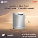 Bosch 15 Place Setting Free Standing Dishwasher (SMS6HMI00I, Silver Inox) view 2