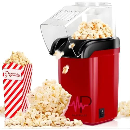 Playpulse Oil-Free Hot Air Popcorn Maker (10-Year Warranty)