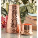 Indian Art Villa Pure Copper Bottle with Inbuilt Glass 950ml view 2