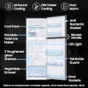 Samsung 350L 3 Star Bespoke AI WiFi Double Door Refrigerator view 4