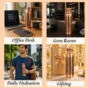 Indian Art Villa Dark Embossed Copper Bottle 900ml view 6