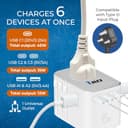 OREI 45W Universal Travel Adapter (3 USB-C + 2 USB-A) view 7