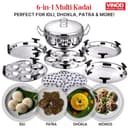 Vinod Stainless Steel Deluxe Multi Kadai with 6 Plates view 7