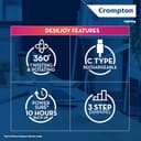 Crompton DeskJoy 5W Rechargeable LED Table Lamp view 4