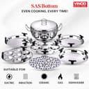 Vinod Stainless Steel Deluxe Multi Kadai with 6 Plates view 8