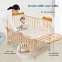 Mee Mee Premium Pine Wooden Baby Cot view 5