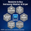Samsung 12kg/7kg AI EcoBubble Washer Dryer (WD12FG5B34BB) view 3