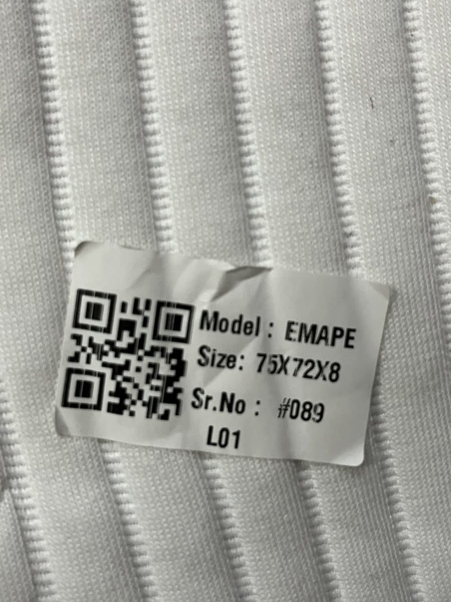 The unit's own label reading Model EMAPE, Size 75X72X8, serial number 089.