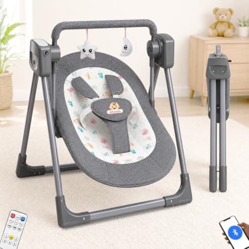 Infantso Automatic Baby Swing with 5-Point Safety Harness